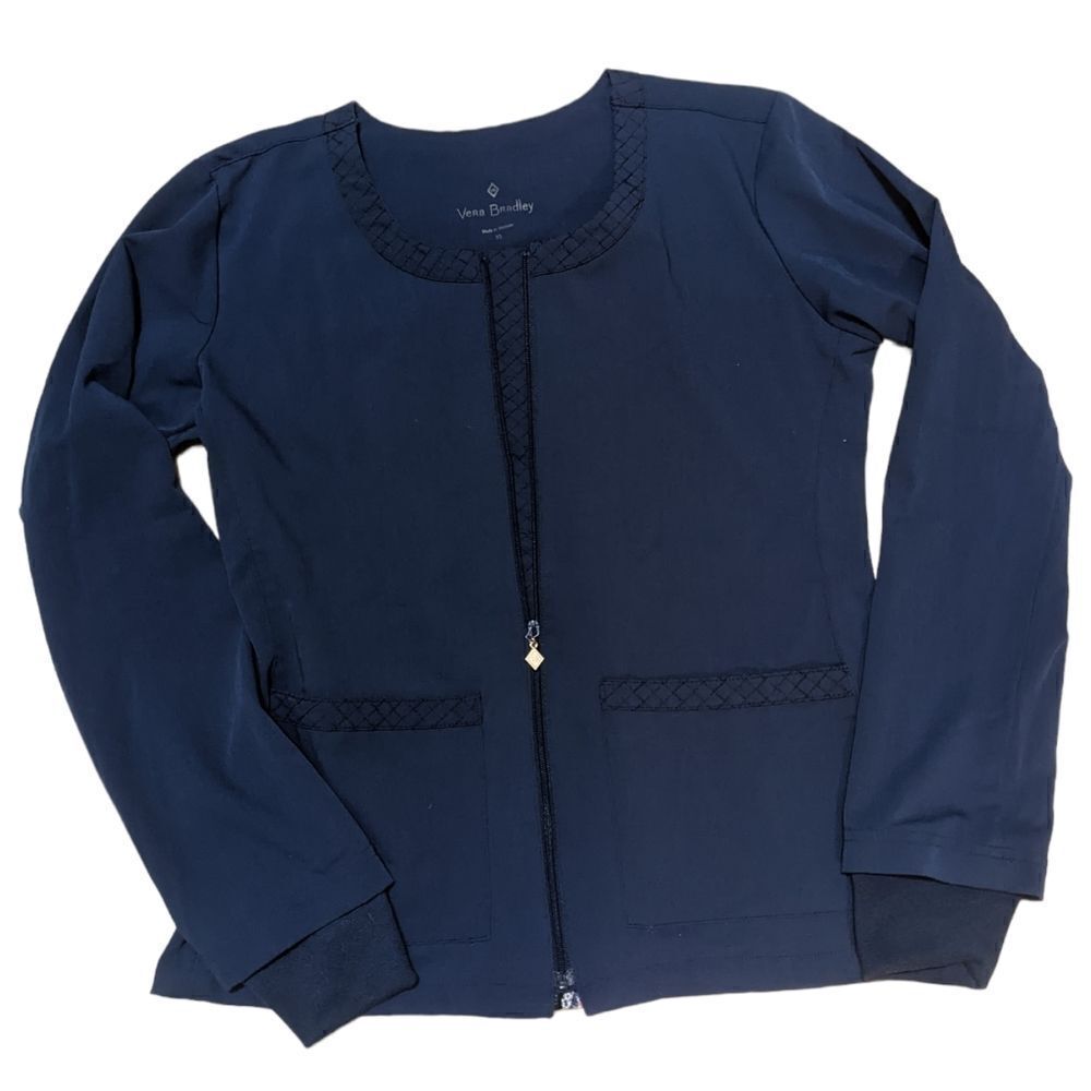 VERA BRADLEY Women's Navy Blue Zip-Up Lightweight Jacket Size Extra Small